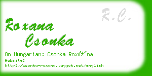 roxana csonka business card